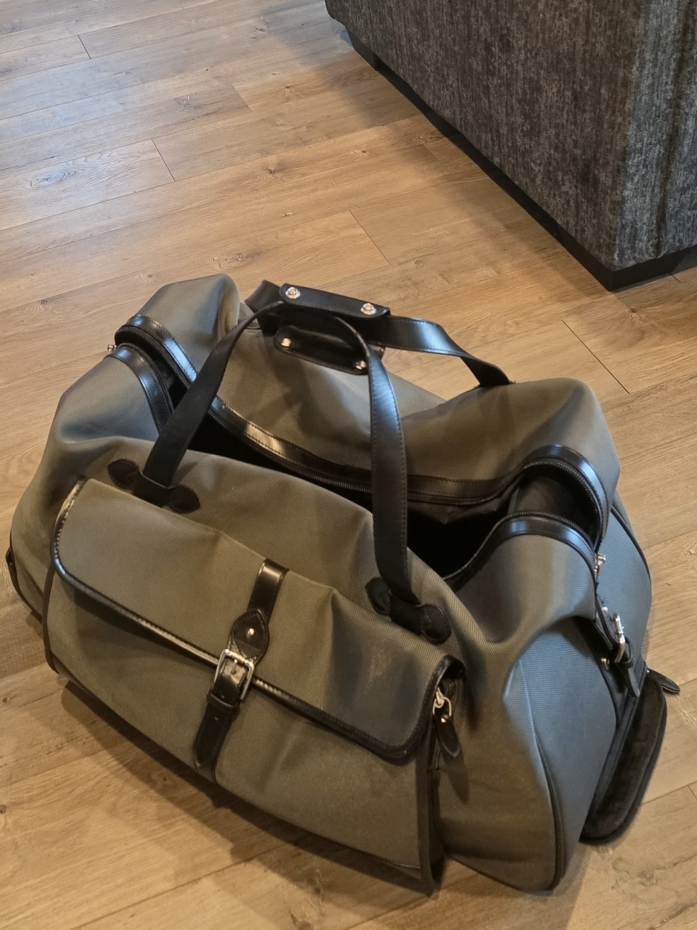 A Vintage Premium Polo Ralph Lauren Ballistic Canvas Rolling Duffle Bag.